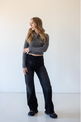 Жіночі джинси Straight Big Size з еластичним поясом